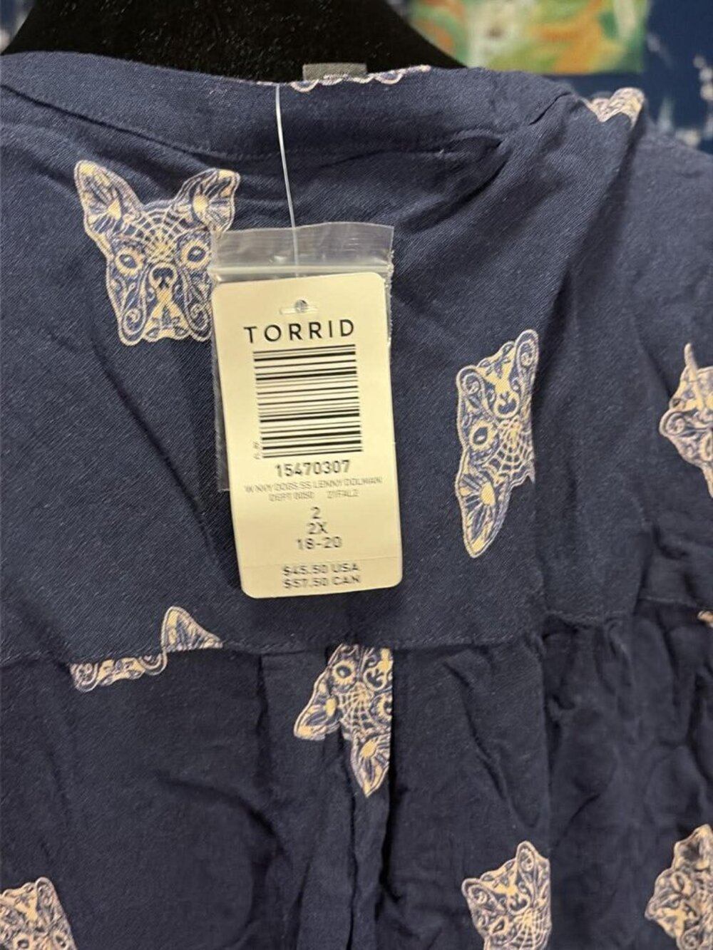 NWT TORRID French Bulldog Blouse - Picture 4 of 4